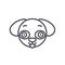 Doggy Emoji concept line editable vector, concept icon. Doggy Emoji concept linear emotion illustration