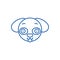 Doggy emoji line icon concept. Doggy emoji flat  vector symbol, sign, outline illustration.