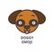 Doggy emoji vector line icon, sign, illustration on background, editable strokes