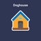 Doghouse flat icon sticker