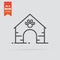 Doghouse icon in flat style isolated on grey background