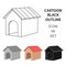 Doghouse vector icon in cartoon style for web