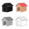 Doghouse vector icon in cartoon style for web