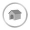 Doghouse vector icon in monochrome style for web