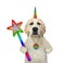 Dogicorn labrador with magic wand