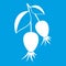 Dogrose berries branch icon white