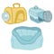 Dogs accessories carriers and bed flat design set