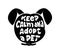 Dogs adoption center flat logotype design. Black puppy head silhouette with paper