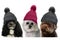 Dogs with bobble hat