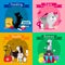 Dogs Breed Flat Icon Set