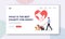 Dogs Charity Landing Page Template. Pets Rescue and Protection Concept. Male Character Walking with Adopted Dogs Team