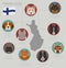 Dogs by country of origin. Finnish dog breeds. Infographic template