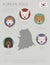 Dogs by country of origin. Korean dog breeds. Infographic template