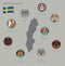 Dogs by country of origin. Swedish dog breeds. Infographic template