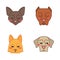Dogs cute kawaii vector characters