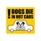 Dogs die in hot car. Dangers Car sign