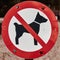 Dogs forbidden, sign with a crossed out pictogram of a dog as a sign that no dogs are wanted here