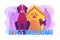 Dogs friendly place concept vector illustration