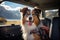 Dogs kids relax A Vacation time,travvel trip, funny Generative AI