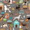 Dogs seamless background pattern