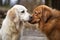 dogs sniffing each other as a form of greeting