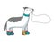 Dogs with speech bubbles - vector illustration standing