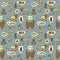 Dogs Thinking Pattern_Blue