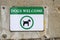 Dogs welcome sign