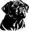 Dogue de Bordeaux Black Silhouette Generative Ai