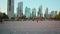 Doha corniche promenade afternoon zooming in shot