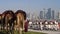 DOHA, QATAR - 14 FEBRUARY 2018: Orchestra Parade in Honor of the Qatarian Emir at Souq Waqif District, Old City, Qatar.