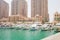 Doha, Qatar - 2nd January 2020 : Yacht marine of Doha Pearl of Qatar.