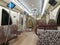 Doha-Qatar, empty metro train without passenger