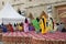 Doha, Qatar-January 20, 2017: Traditional Arabic  dance by  ladies  in Souk Waqif daylight view