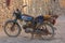 Doha, Qatar- July 02, 2018: Yamaha 100 CC Royal Old Bike word war classic vintage