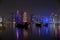 Doha skyline at night,