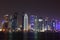 Doha skyline at night, Qatar