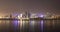 Doha skyline at night, Qatar