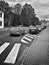 Doksy, Macha`s land, Czech republic - October 29, 2016: road leading from the train station to the intersection in the village