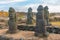 Dol hareubang statues at Jeju stone park, Republic of Korea