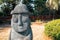 Dol hareubang stone grandpa sculpture at Daepo Jusangjeolli park in Jeju Island, Korea