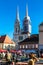 Dolac Market With Cathedral Towers-Zagreb, Croatia