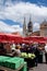 Dolac market Zagreb city centre and the Cathedral in background