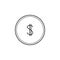 Dolar icon, money symbol isolated on white background