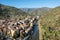Dolceacqua ligurian Region, Northern Italy: aerial view. Color image