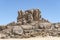 Dolerite big boulder butte in desert, near Hobas, Namibia