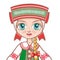 Doll in the Belarusian suit. Historical clothes .Portrait, avatar