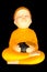 Doll clay baby monk meditation with alms bowl
