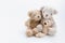 Doll cute brown soft fluffy for child. Love, families, valentine concept. Family teddy bears isolated on the white background with