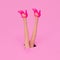 Doll legs in stylish heel shoes. Fashion flat lay minimal concept art